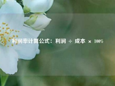 利润率计算公式：利润 ÷ 成本 × 100%